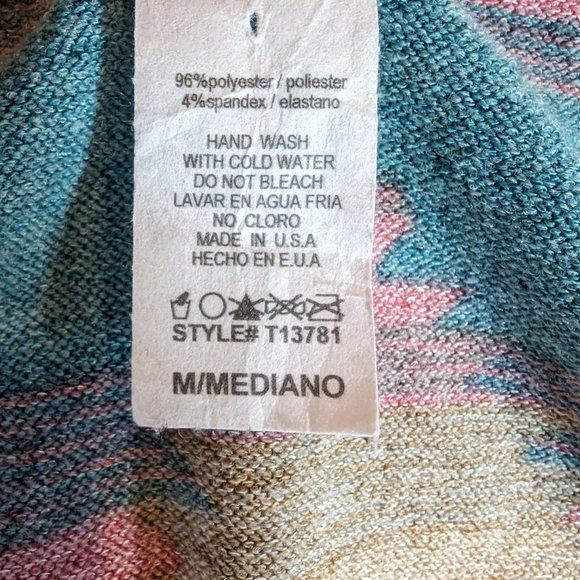 Pronto USA Casual Sleeveless Open Front Vest Tunic Southwestern Aztec Womens M - Picture 7 of 7